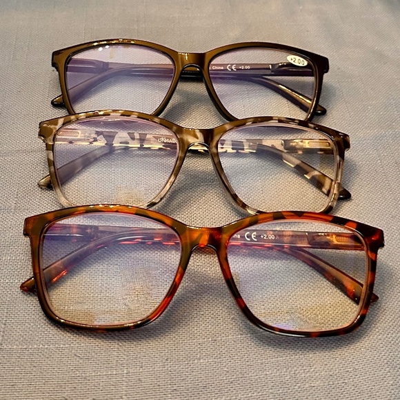 *3* Pairs Henotin Blue Light Blocking Readers +2.0 - Picture 1 of 16